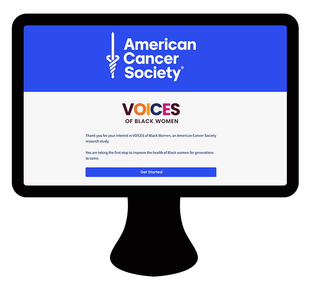 Computer screen with VOICES of Black Women participant portal